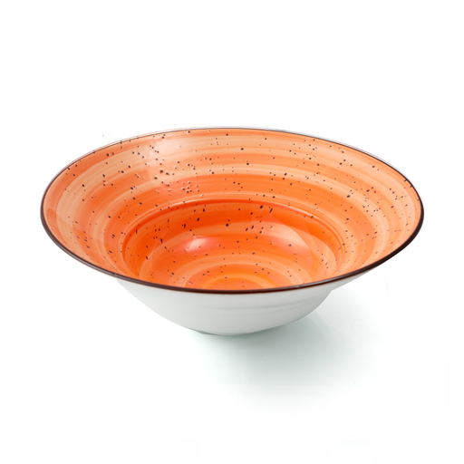 [08-1561DO] Porceletta Orange Color Glazed Porcelain Pasta & Soup Plate 23 / 9"