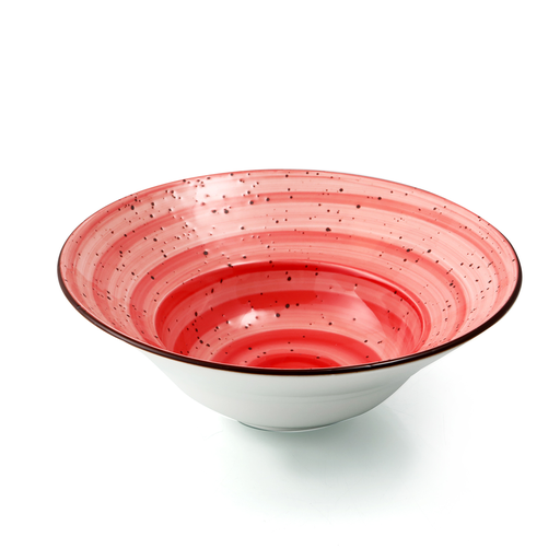 [08-1561DR] Porceletta Red Color Glazed Porcelain Pasta & Soup Plate 23 cm / 9"
