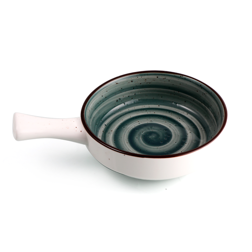 [08-1583DG] Porceletta Green Color Glazed Porcelain Green Serving Pan  8.5"