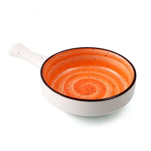 [08-1583DO] Porceletta Orange Color Glazed Porcelain Serving Pan 8.5"