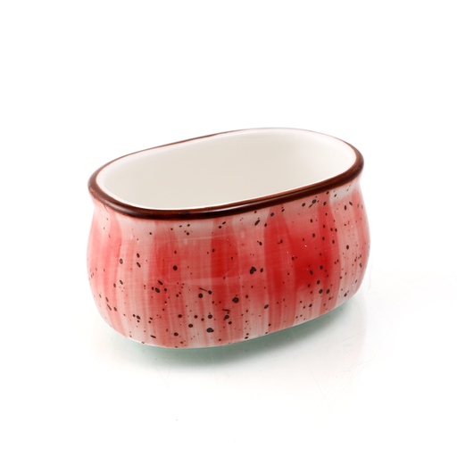 [08-159DR] Porceletta Red Color Glazed Porcelain Sugar Pot 4"
